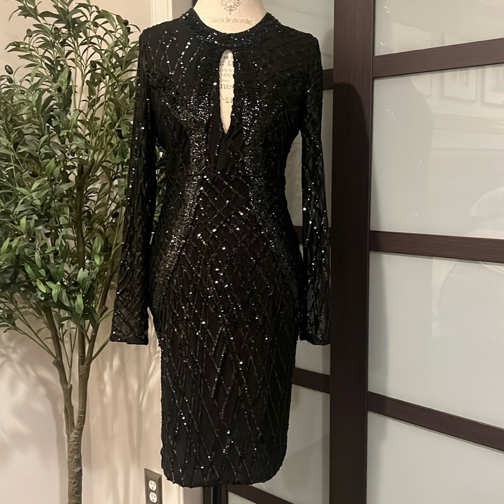 NWT - L’ATISTE Black Sequin Dress - Size Medium